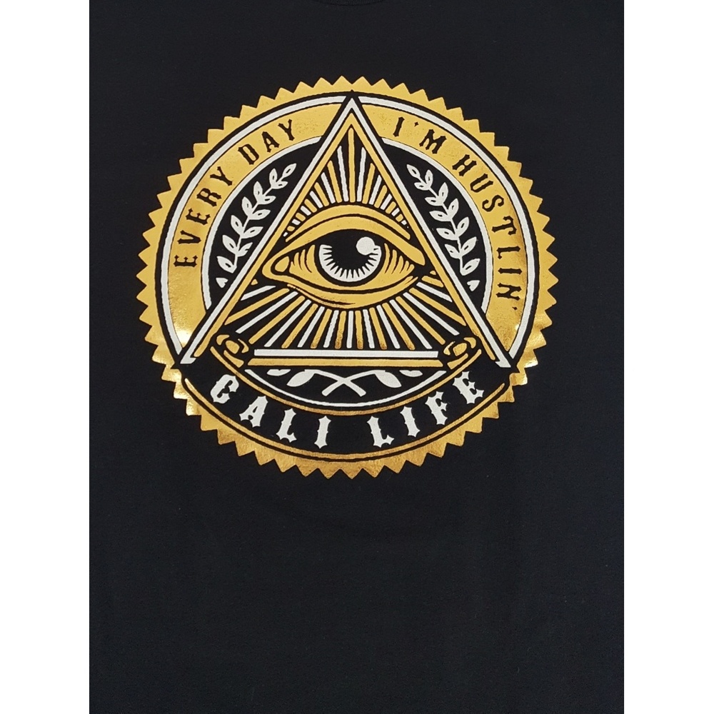 Everyday I'm Hustlin Cali Life T-shirt Tee Gold